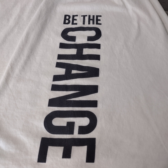 American Apparel Sustainable Edition "Be The Change" cream organic cotton tshirt - Picture 9 of 10